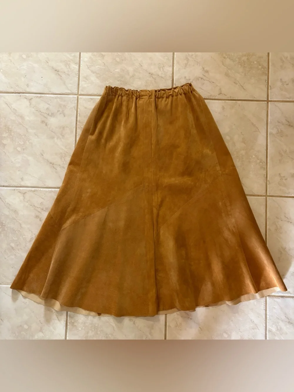 VNTG Stampede Two Piece Vest & Skirt Set, Brown Embossed Leather. - Picture 5 of 8